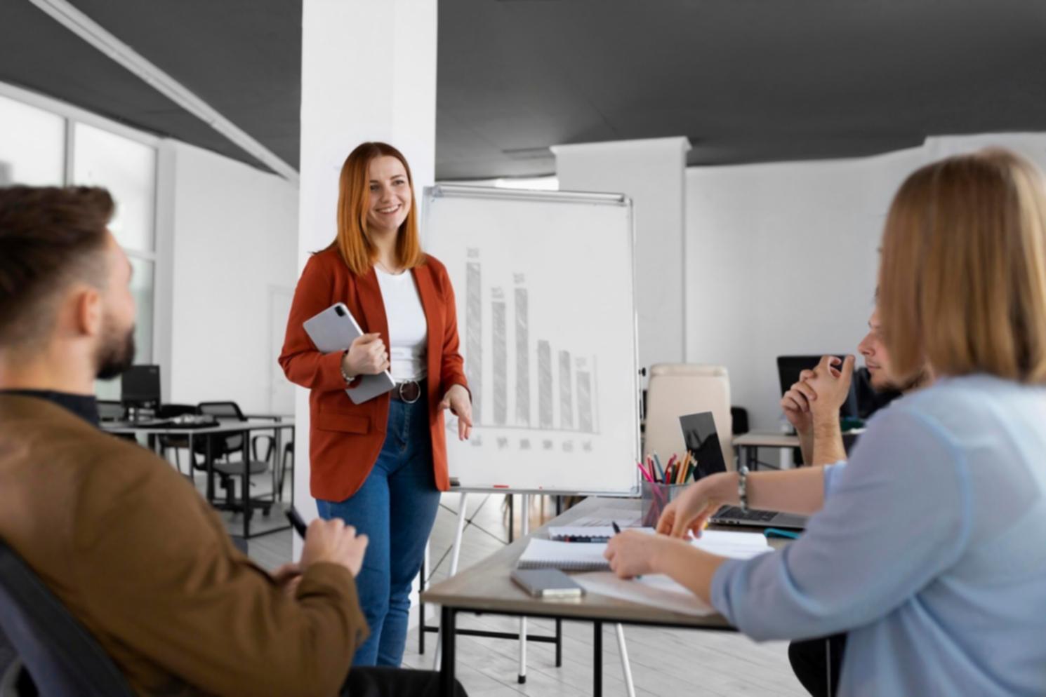 Equipa seraphentivo em sessão de estratégia empresarial
